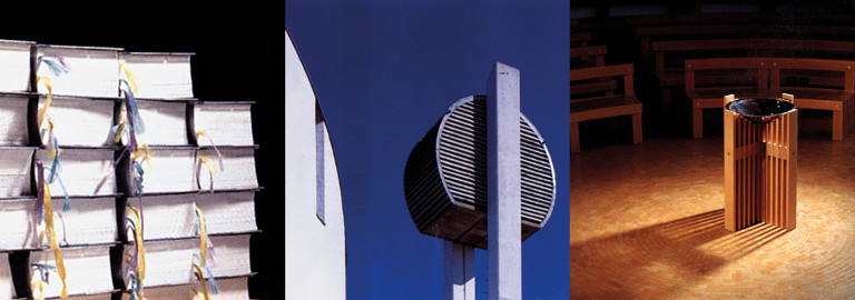 Pauluskirche - Gesangbücher - Glocke - Taufbecken